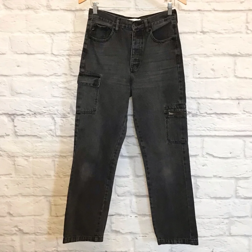 KanCan 5 (26) Bring Back The 90's Straight  Cargo Jeans High Rise Black